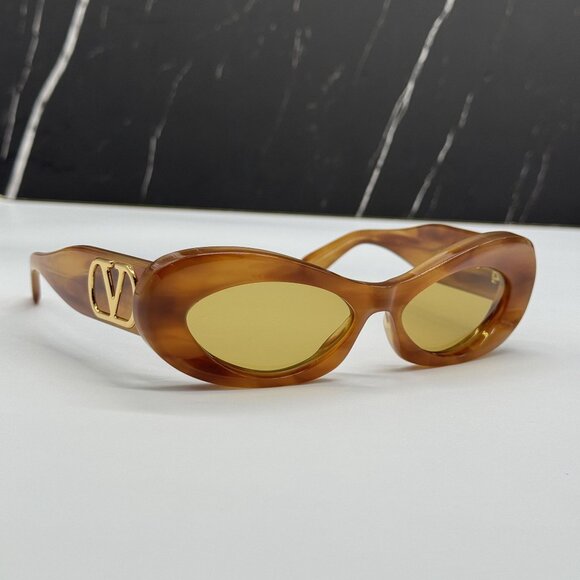 NEW VALENTINO VLS-178C HAVANA BROWN OVAL SUNGLASSES VALENTINO main image 6
